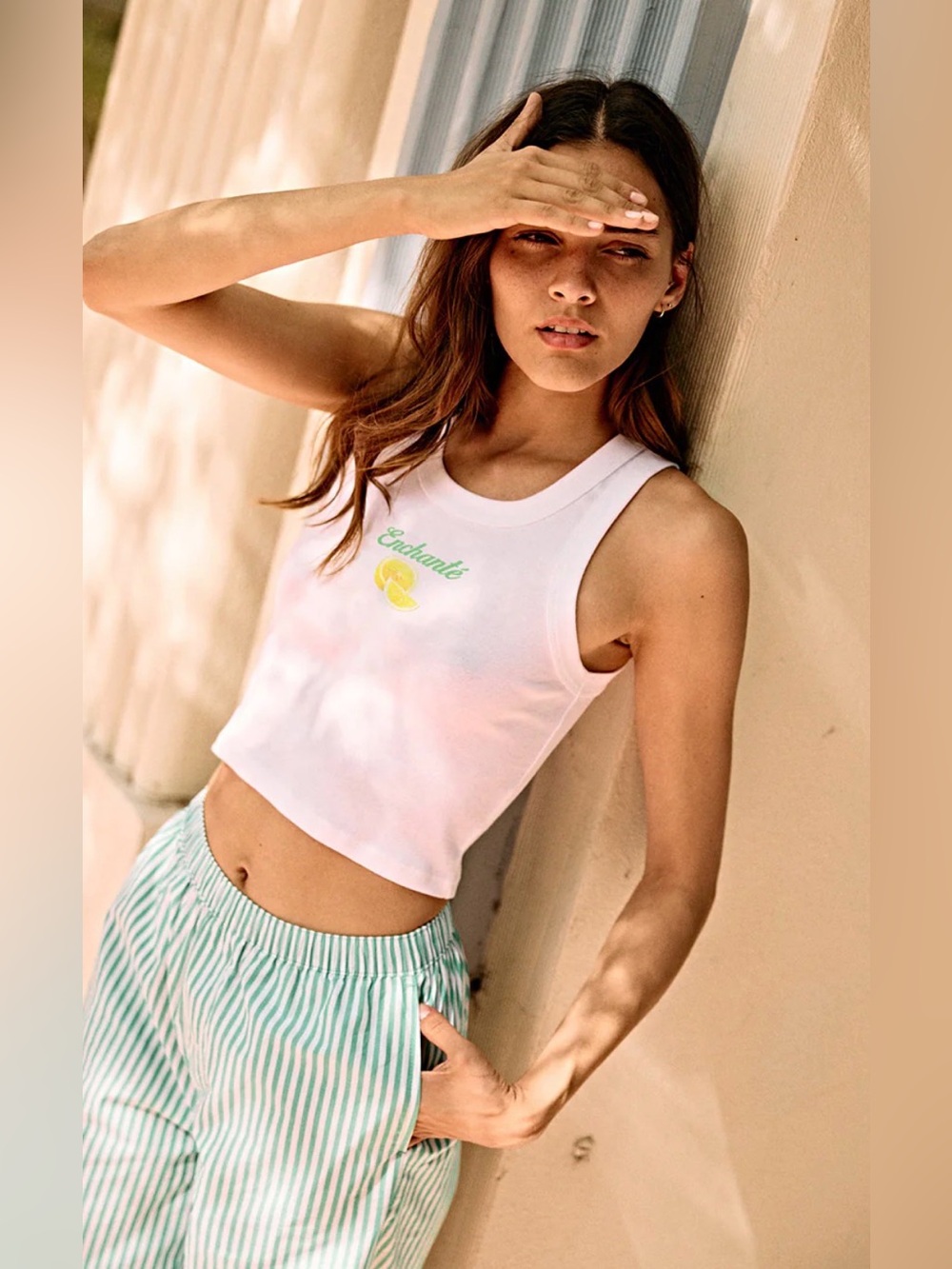 Enchante Cropped Lemon Market Tank